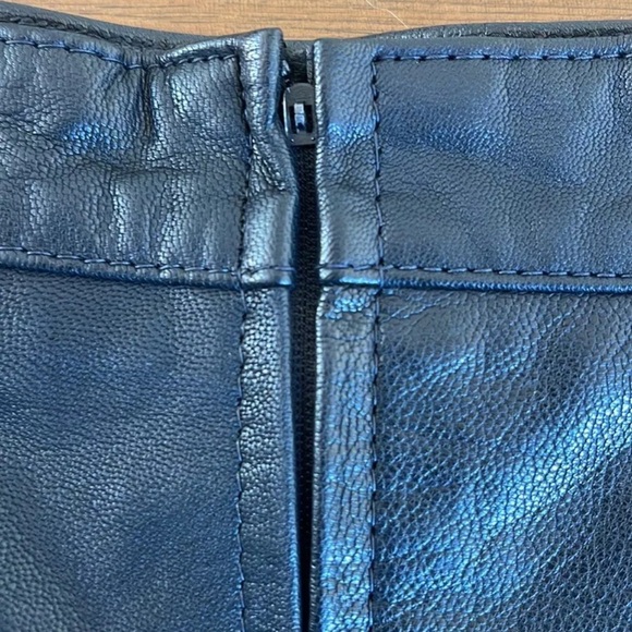 Vintage Hugo Buscati Leather Skirt Womens 10 Black Lined Bikercore Pencil 90s - Picture 4 of 4